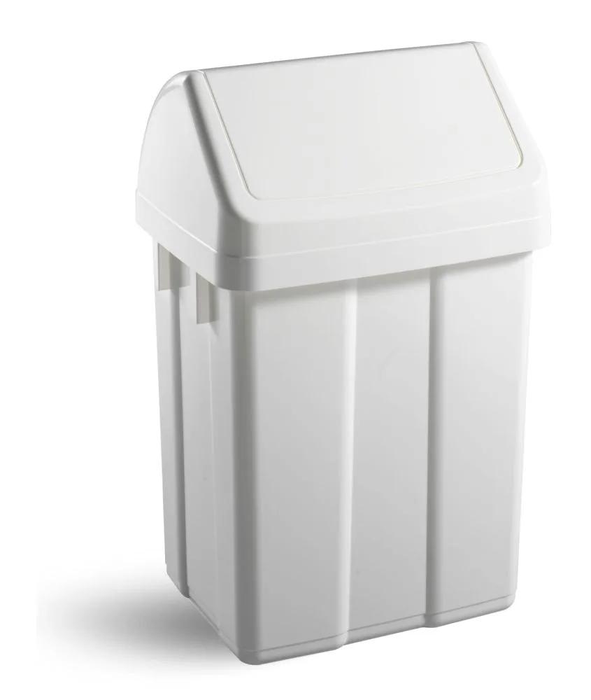 FILMOP 8162 Kosh mbeturinash plastik I bardhe me kapak lavieres 12lt