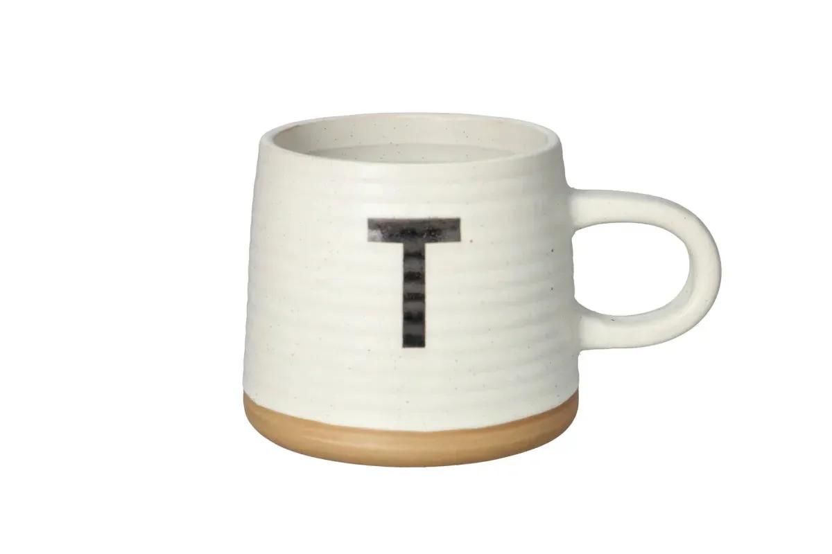 Filxhan Porcelani i Pikturuar me Dorë – Shkronja T | 420 ml