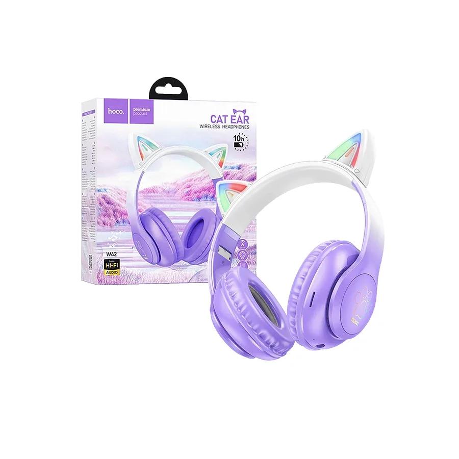 Hoco Bežične slušalice sa mikrofonom W42 CAT EARS PURPLE