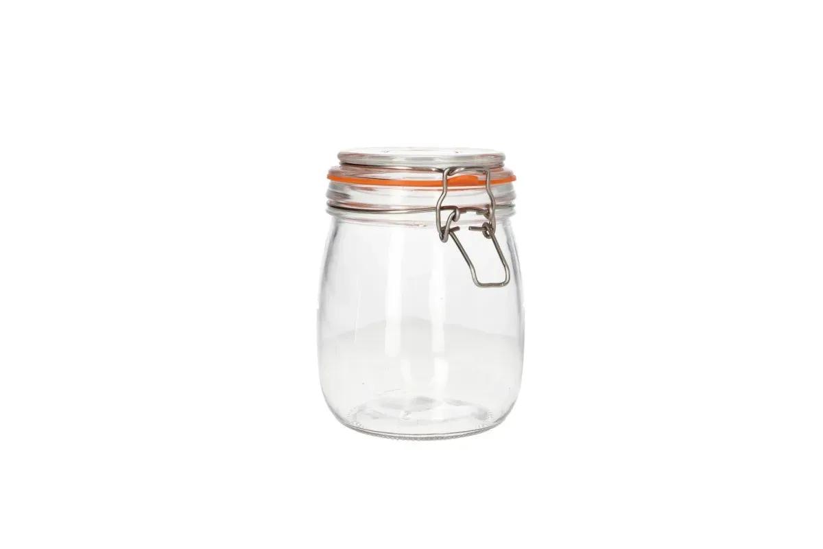 Kavanoz Konservimi / 725ml / 9*14cm / Qelq - Kapak Bambu