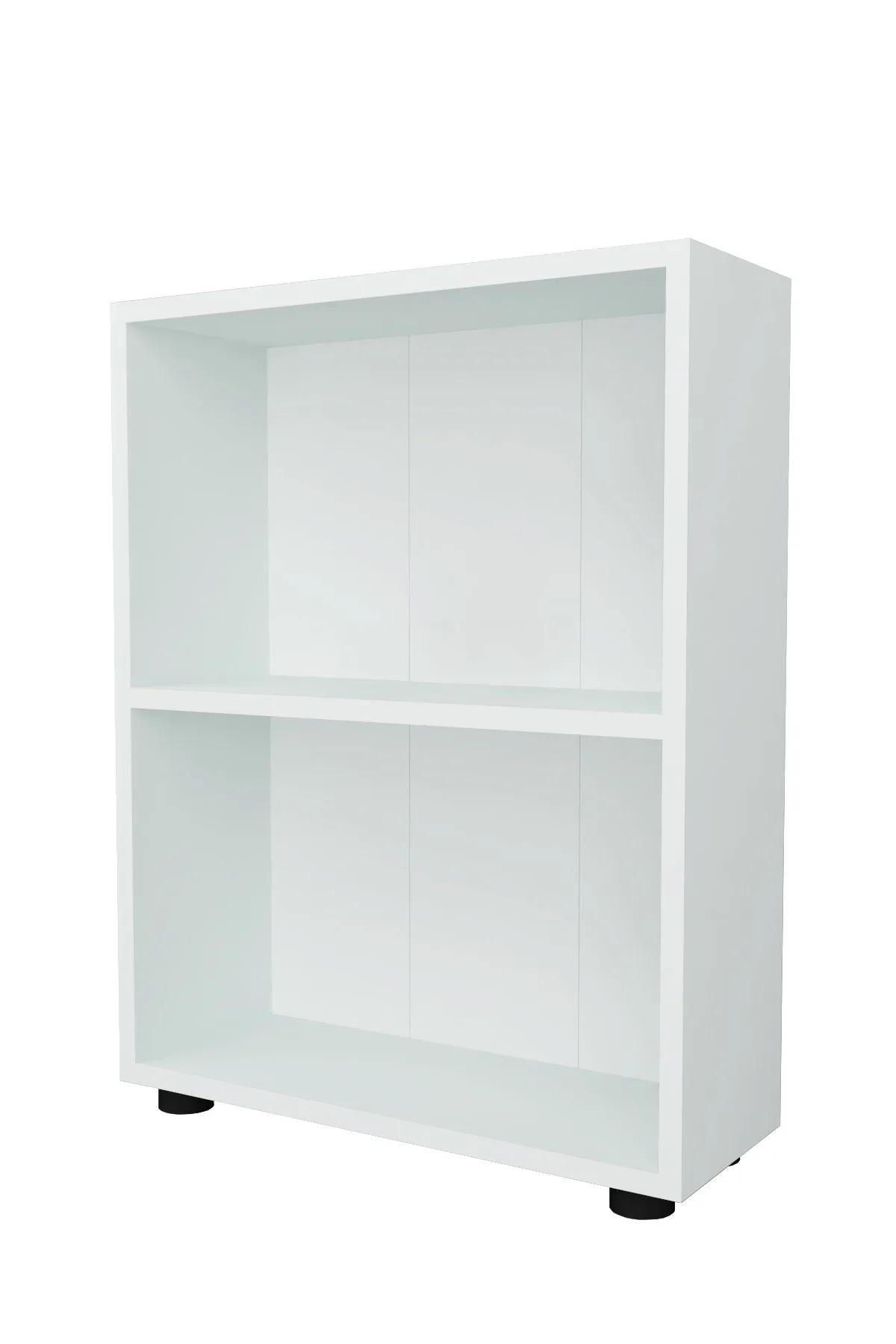 Mobilje 2 Shelves Chipboard Bookshelf - WHITE