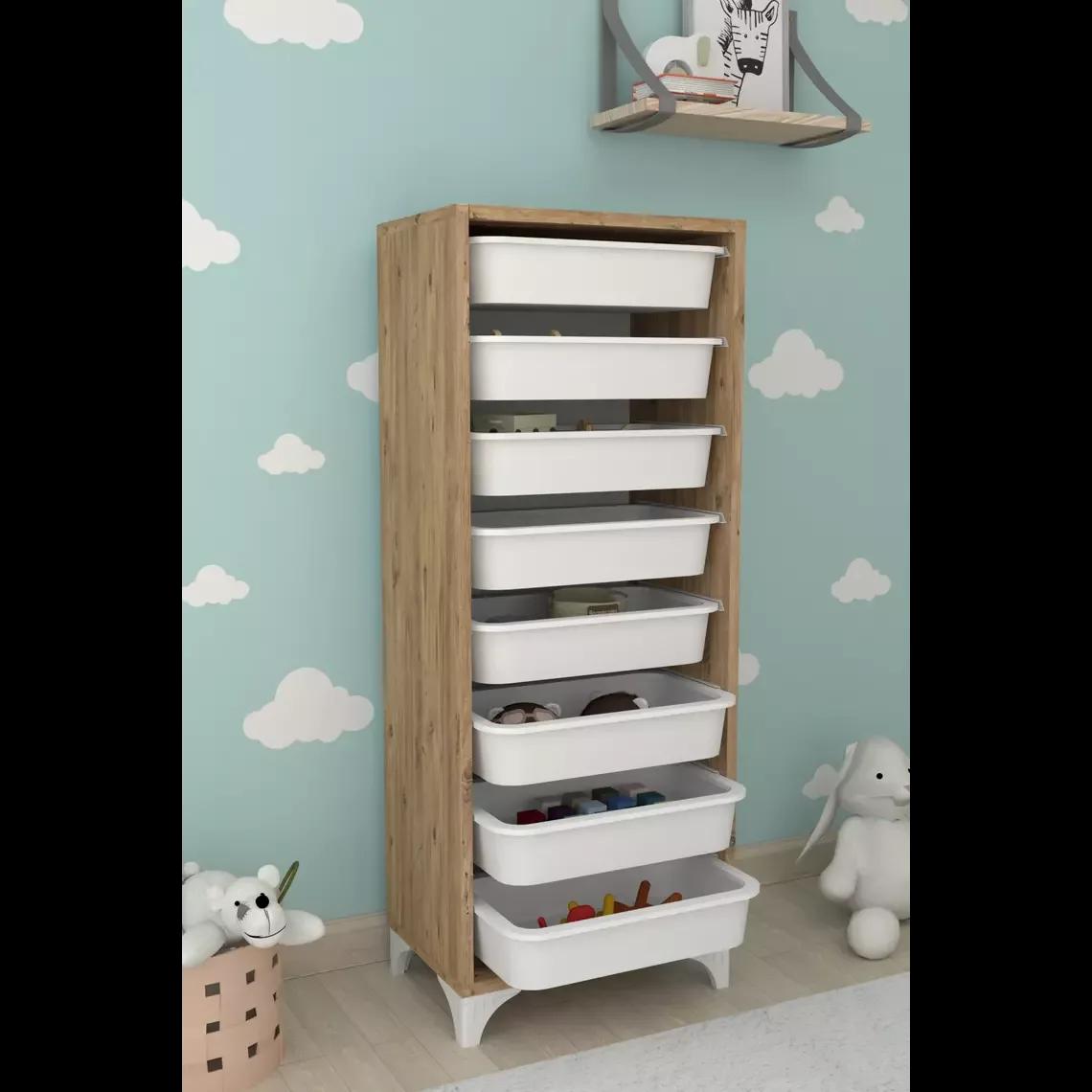 Mobilje DORA Cabinet WITH 8 Baskets - PINE