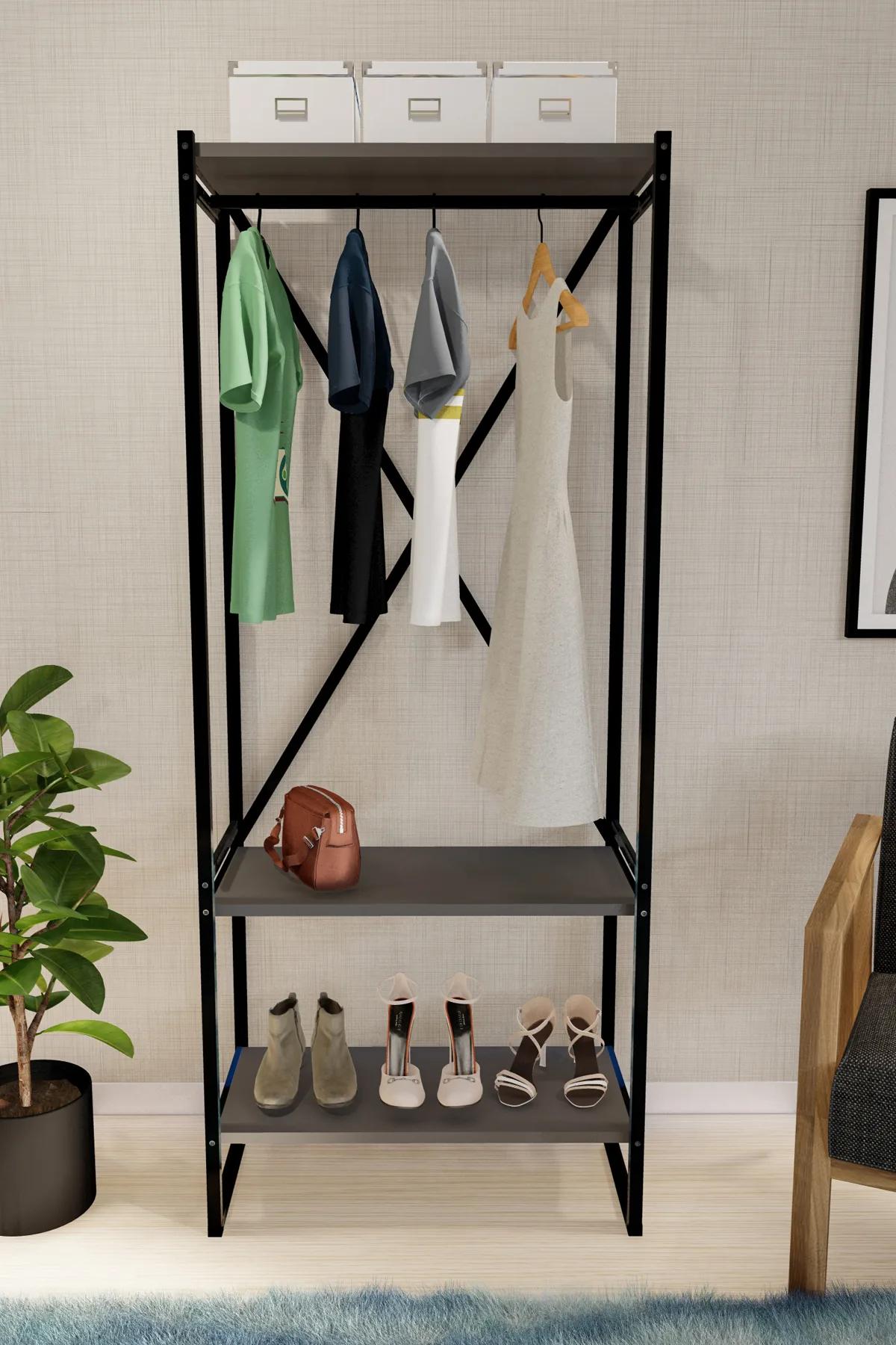 Mobilje METAL COAT STAND Shoerack - Anthracite