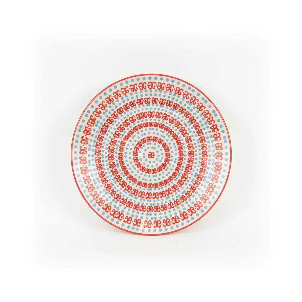 Pjate / 22cm / Kuqe - Blu / Porcelan