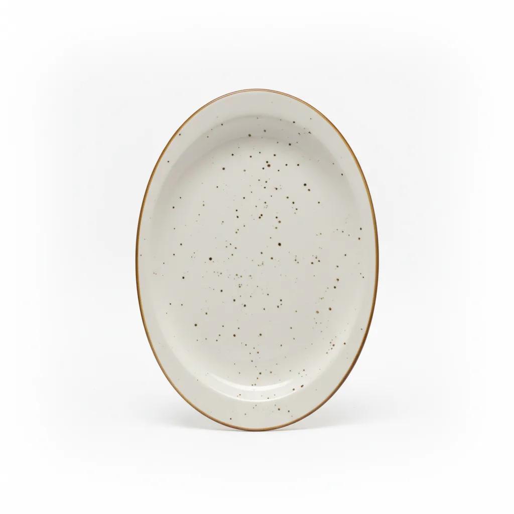 Pjate / 26cm / Bardhe - Gold / Porcelan
