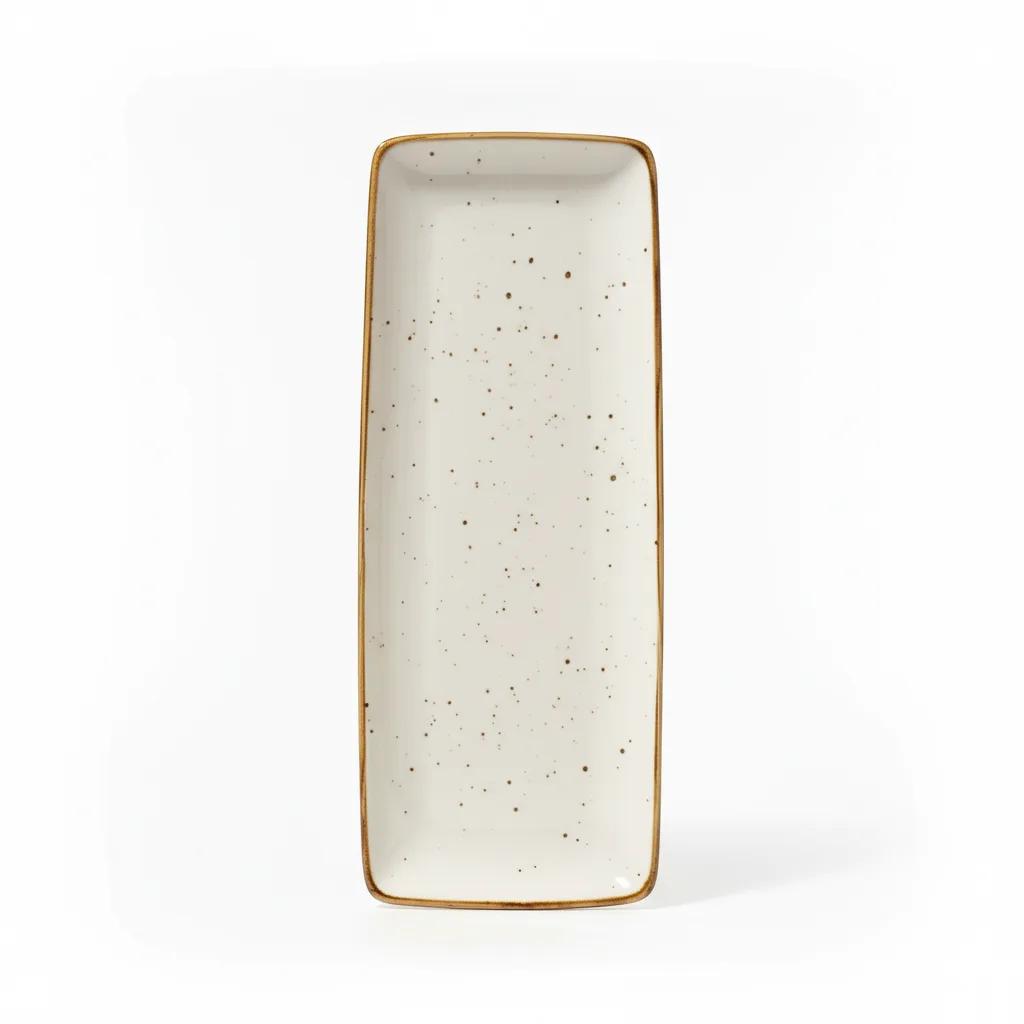 Pjate / 31cm / Bardhe - Gold / Porcelan / Katrore