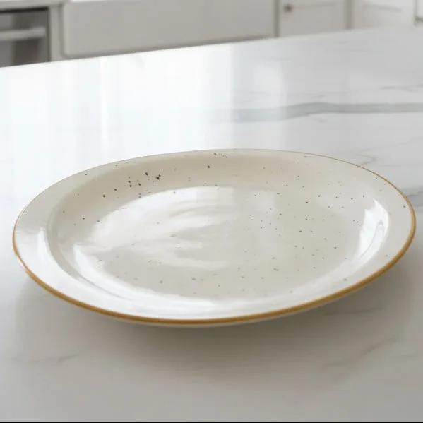 Pjate / 31cm / Bardhe - Gold / Porcelan