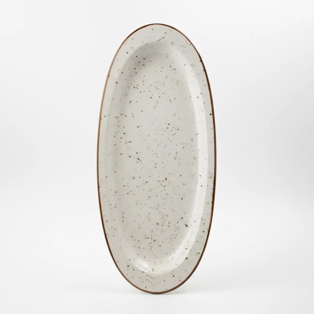 Pjate / 42cm / Bardhe - Gold / Porcelan