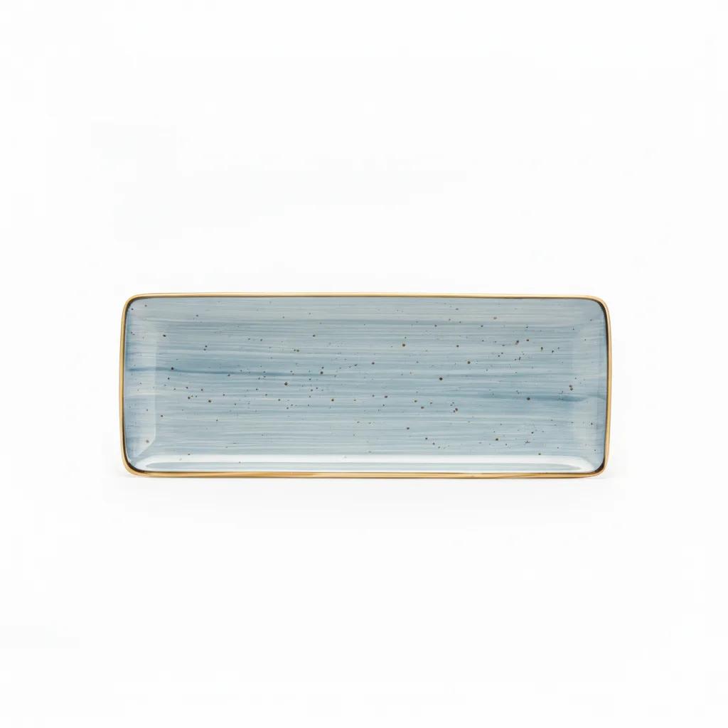 Pjate / Blu - Gold / Porcelan