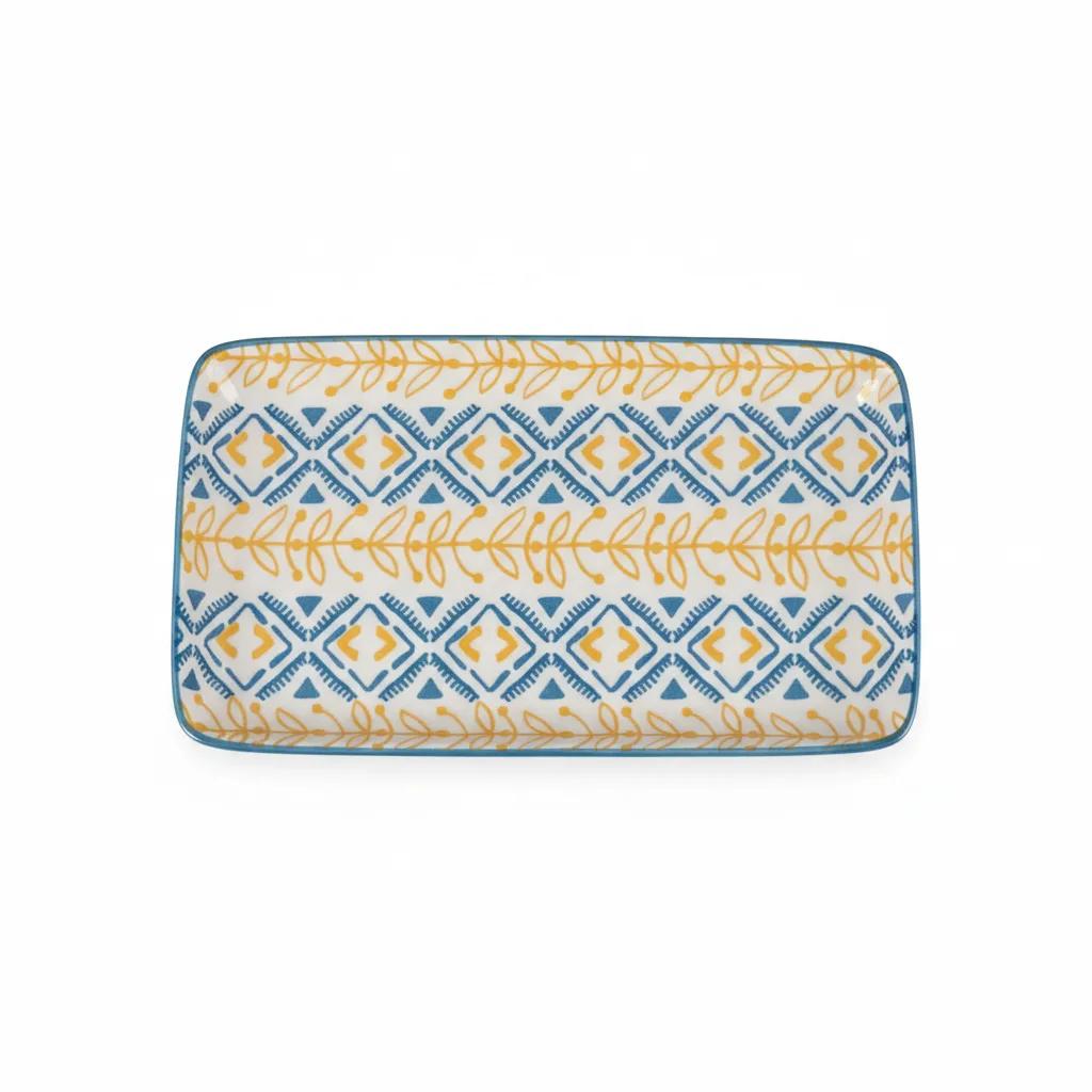 Pjate e thelle / 20.8cm / Verdhe - Blu / Porcelan