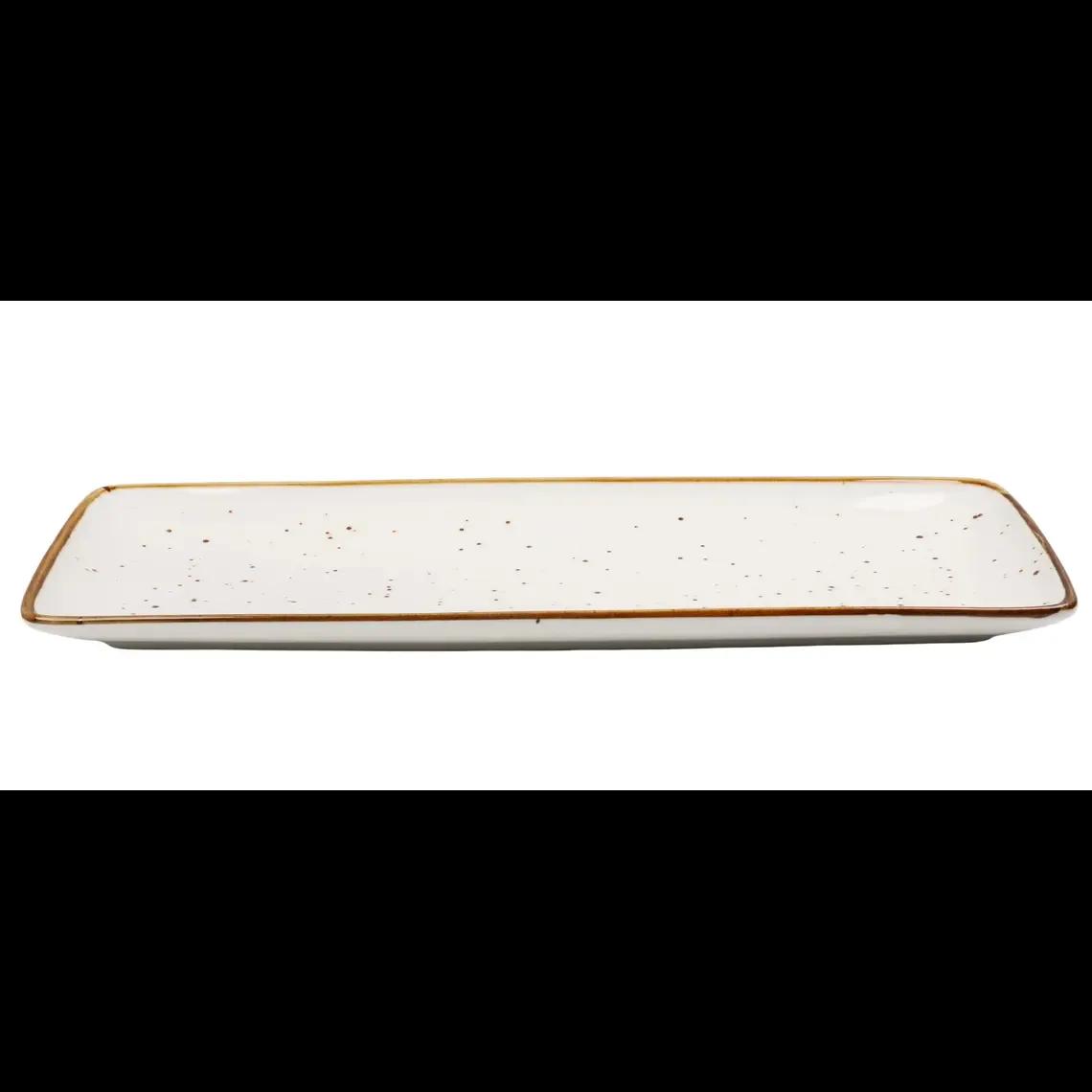 Pjate / 36cm / Bardhe - Gold / Porcelan / Katrore