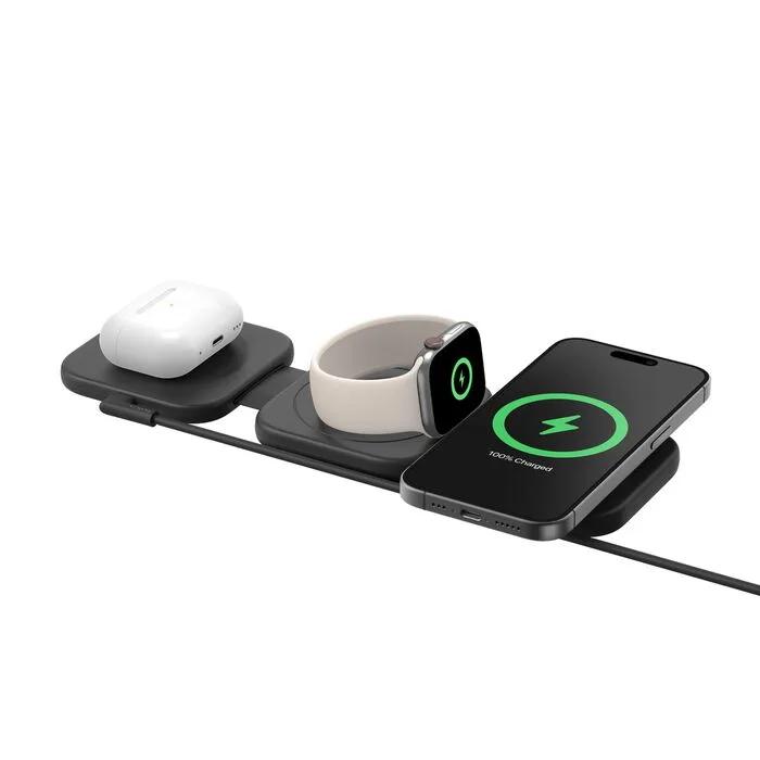 Belkin BoostCharge Pro 3-in-1 Magnetic Wireless Charging Travel Pad with Qi2 15W