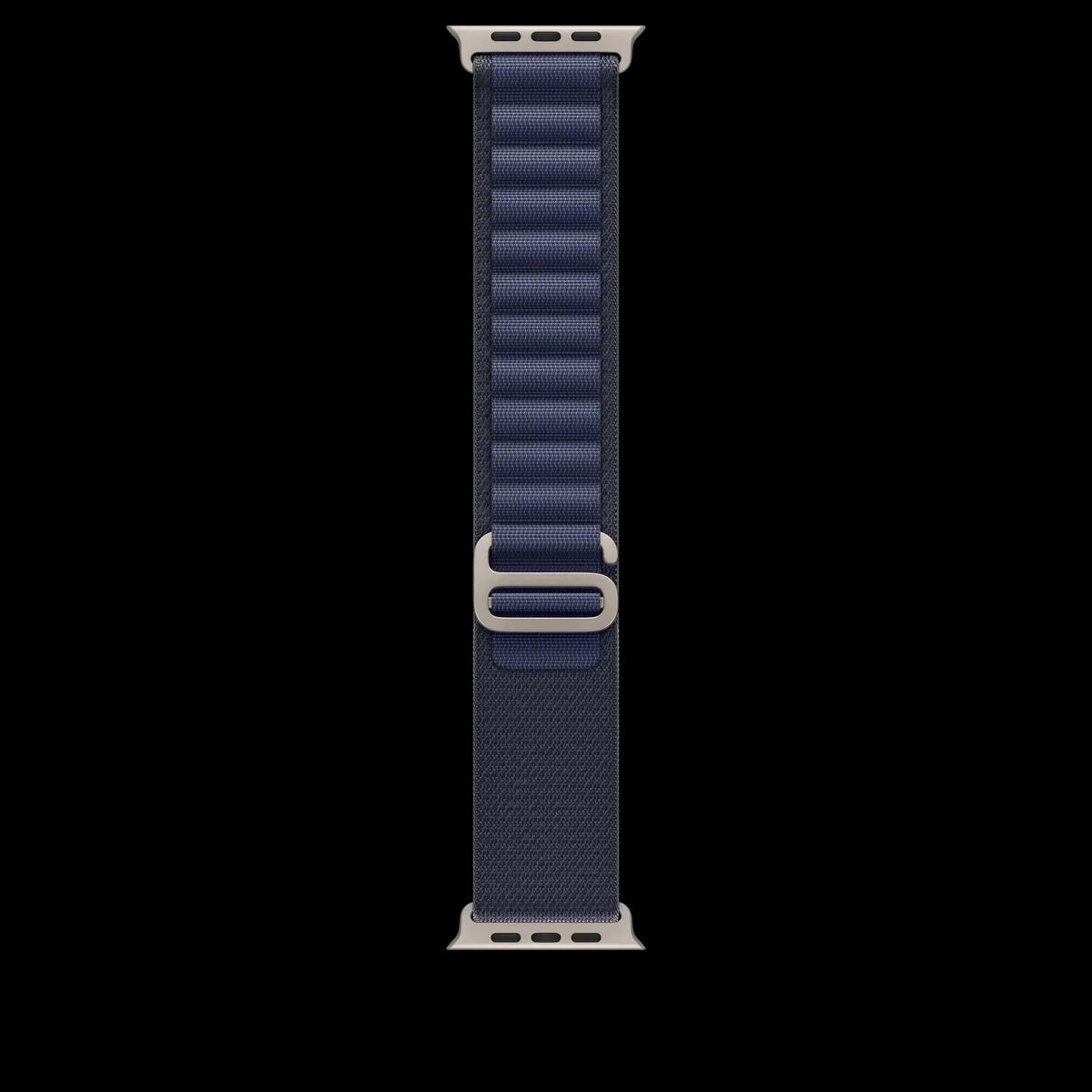 49mm Navy Alpine Loop - Medium - Natural Titanium Finish