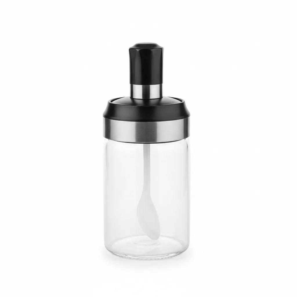 Kripore Qelqi 200ml me Lugë të Integruar dhe Kapak Vidhos
