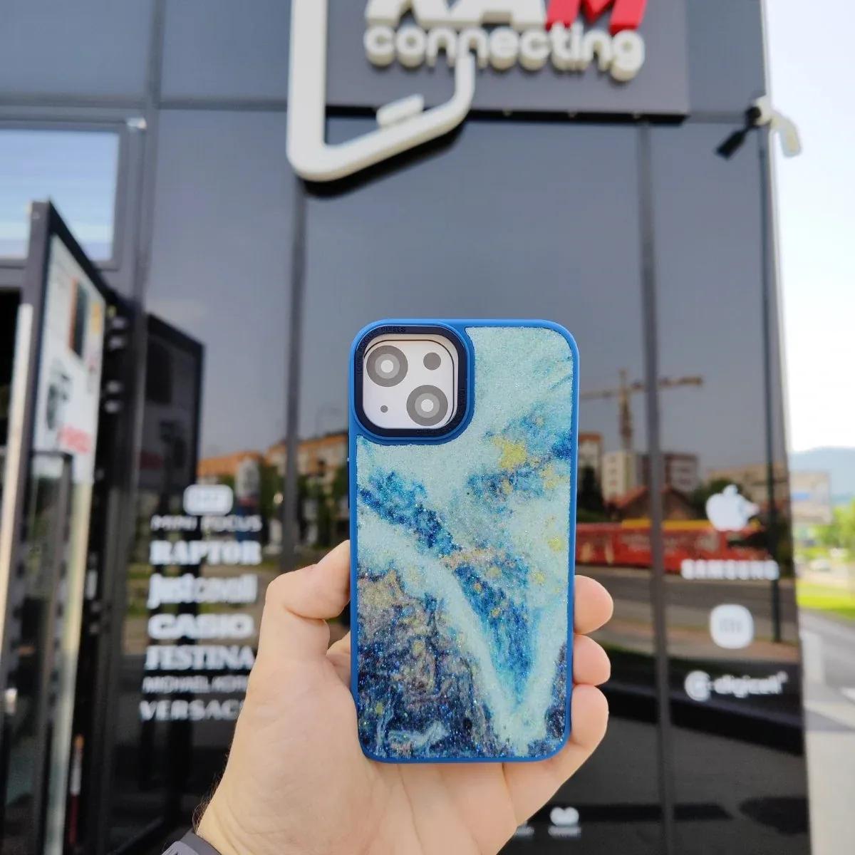 Maskica za iPhone Diamond Case Plava + zaštitno staklo