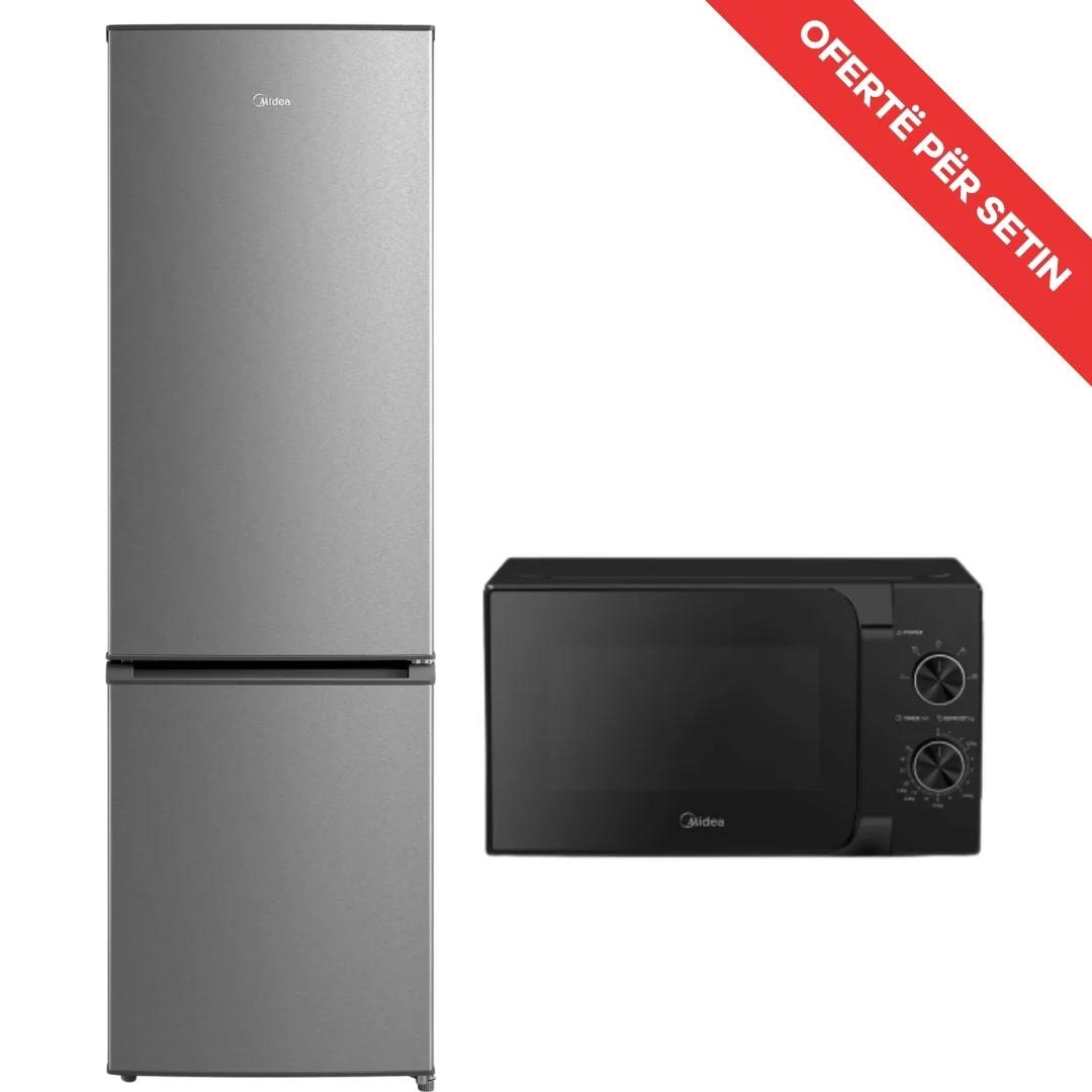 Set Frigorifer MIDEA Normal MDRB380FGE02A 270 L + Mikrovale Midea MM20CF2EBK 20L