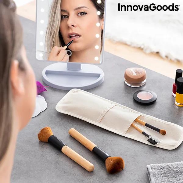Set furçash grimi prej druri me këllëf Miset InnovaGoods 5 copë