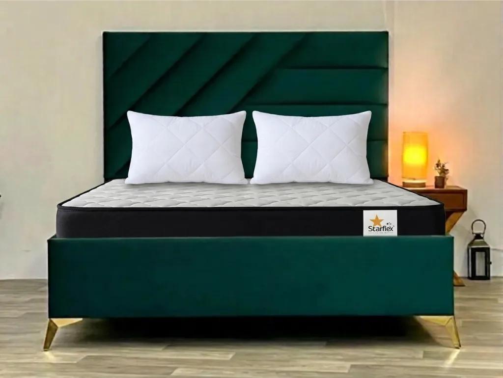 Set Krevat Arte Jeshile 160x190 + Dyshek Starflex 19x160x190cm + 2 Jastëk Komfort 40x60 / Zgare Krevati