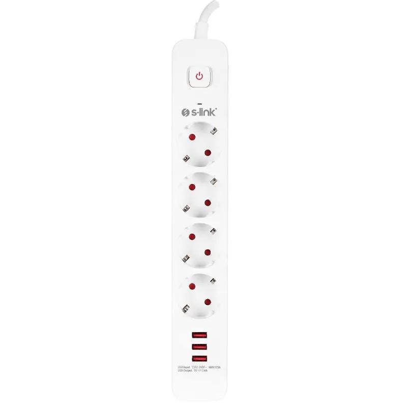 Zgjatues S-LINK 4PRIZA + 3USB 1.5M ME CELES SPG403