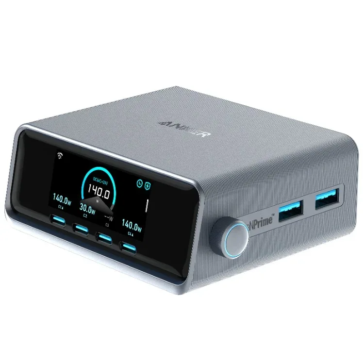 Adapter Anker Prime Charger (250W, 6 Ports, GaNPrime) Silver