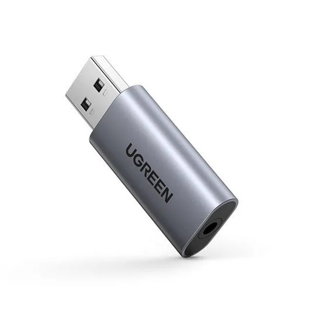 Adapter Ugreen USB-A to Audio Jack 3.5mm Female Audio Adapter , Gray