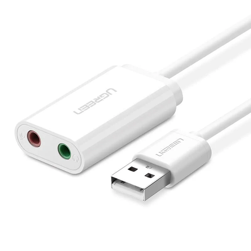 Adapter Ugreen USB-A to dual Audio 1x microphone 1x sound , 2x 3.5mm j