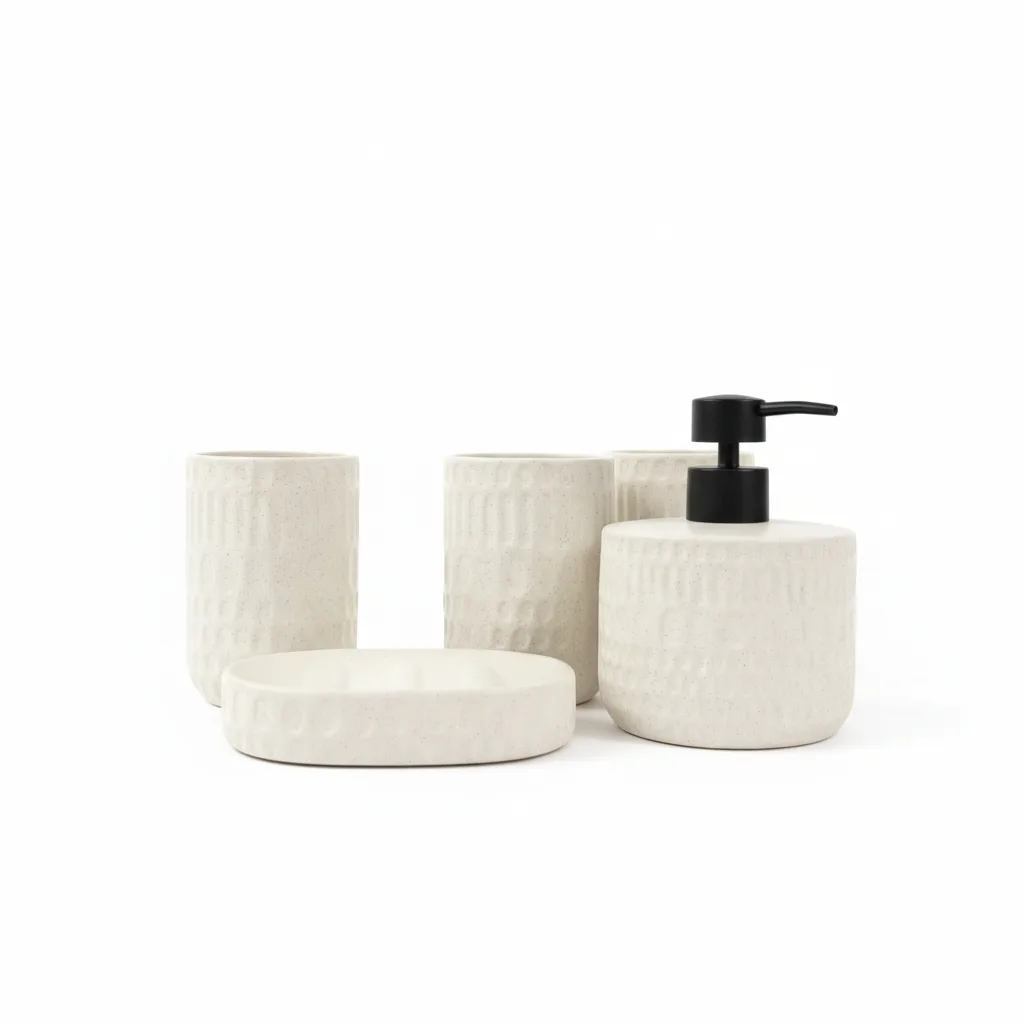 Aksesore Tualeti / Set 4 cope / Bardhe