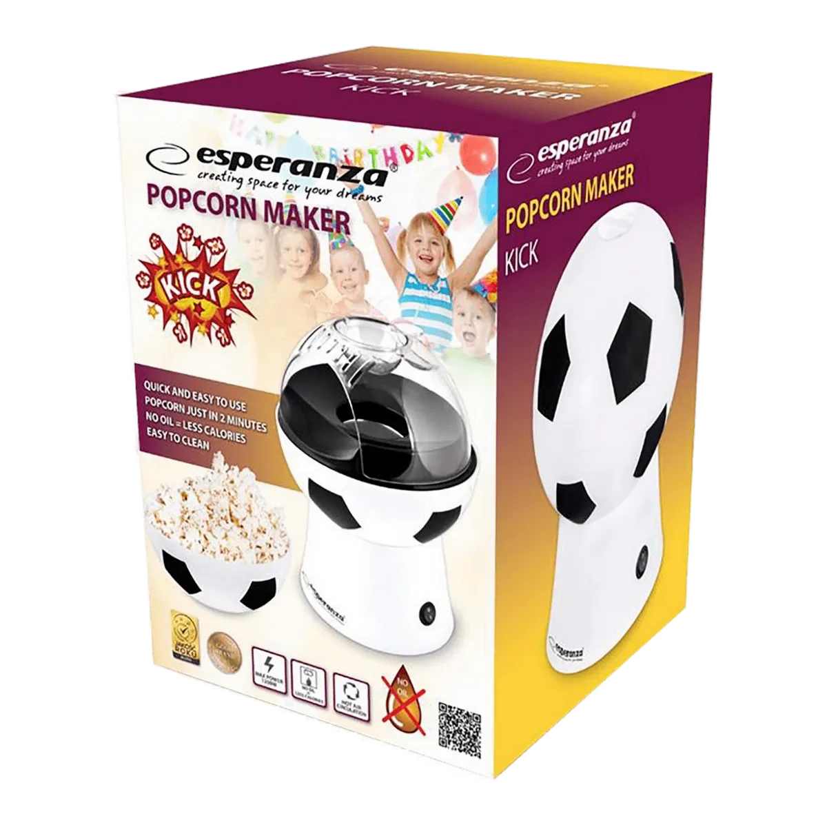 Aparat za kokice bez ulja Esperanza 1200W