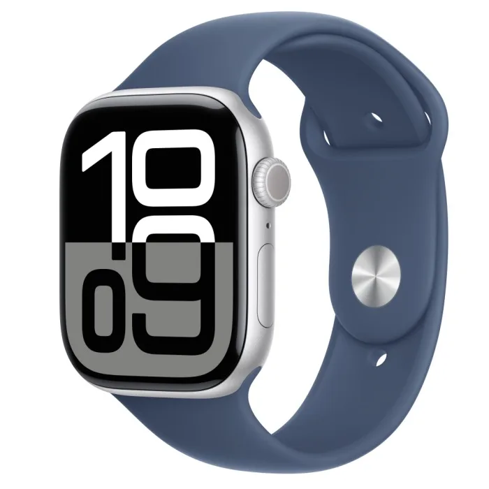 Apple Watch S10 46mm Silver-Denim Band M/L