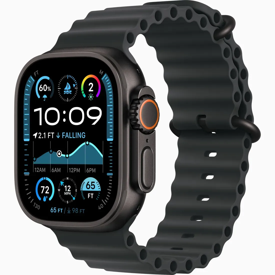 Apple Watch Ultra 3 Cellular 49mm Black Titanium Case with Black Ocean