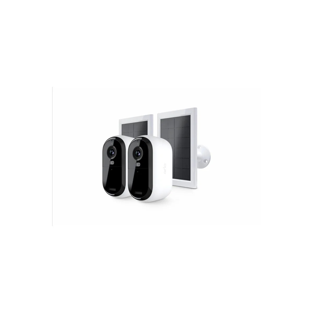 Arlo Essential (Gen.2) 2K Outdoor Security Camera - 2 Camera Kit + 2 Essential Solar Panel Charger - White