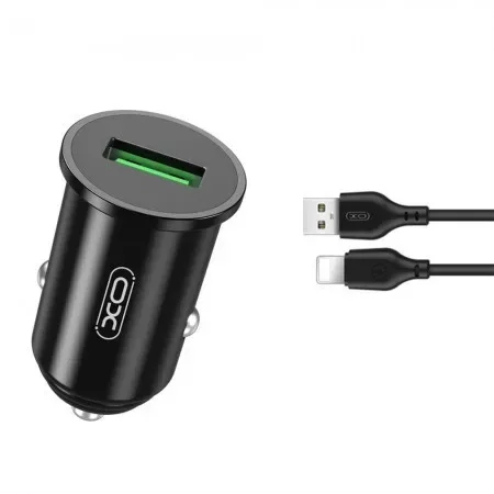 Auto punjac XO TZ12 QC3.0 18W + Lightning kabl 1m