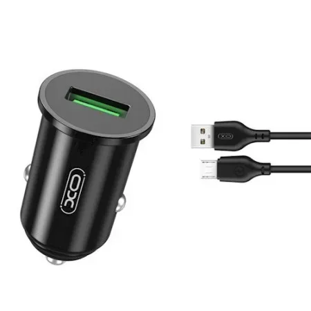 Auto punjac XO TZ12 QC3.0 18W + Micro USB kabl 1m