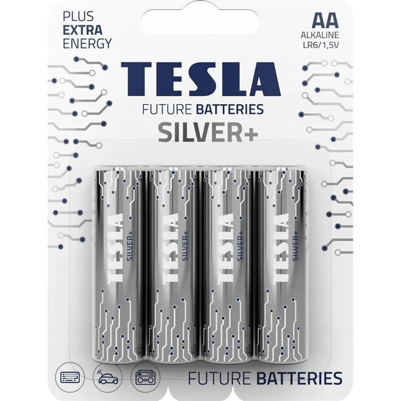 Bateri TESLA AA Silver+ *4
