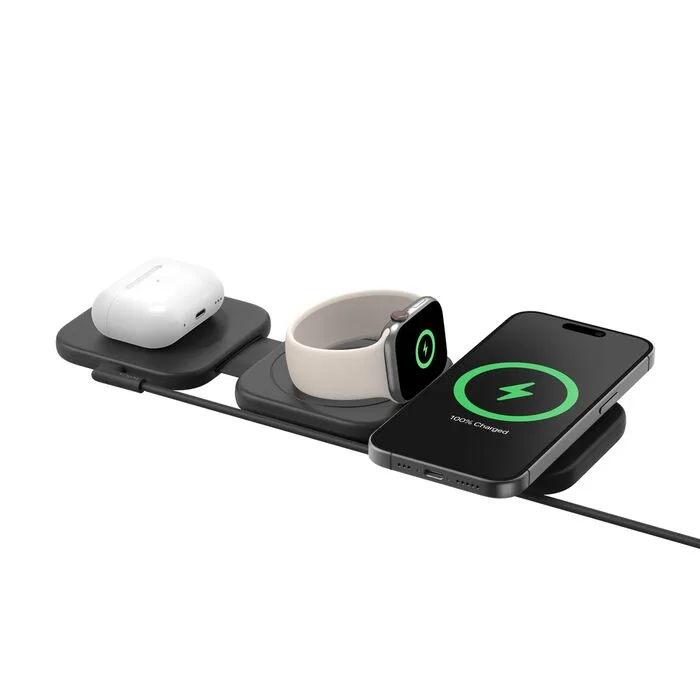 Belkin BoostCharge Pro 3-in-1 Magnetic Wireless Charging Travel Pad with Qi2 15W