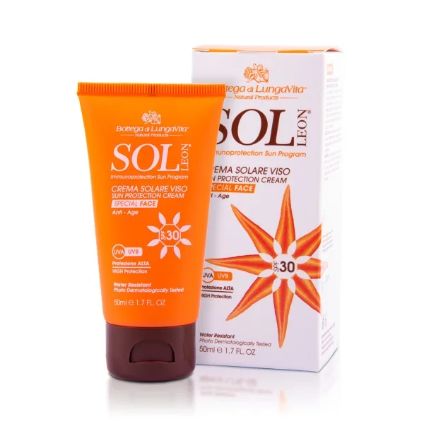 Bottega di LungaVita SOL LEON Krem për fytyrën mbrojtës nga dielli Spf30