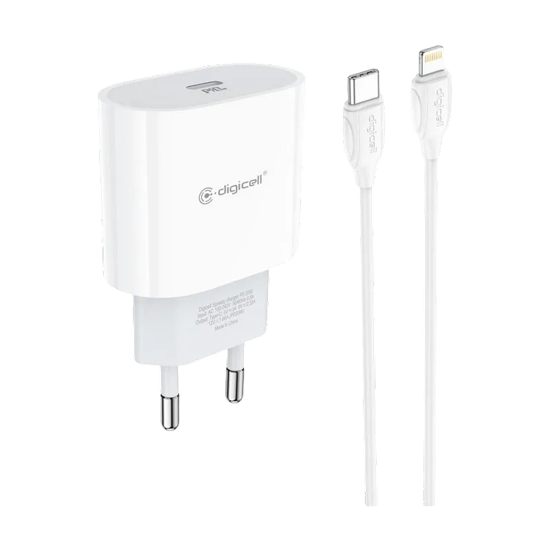 Brzi punjač sa IP kablom Digicell Di-DC23 Type-C 20W 1M