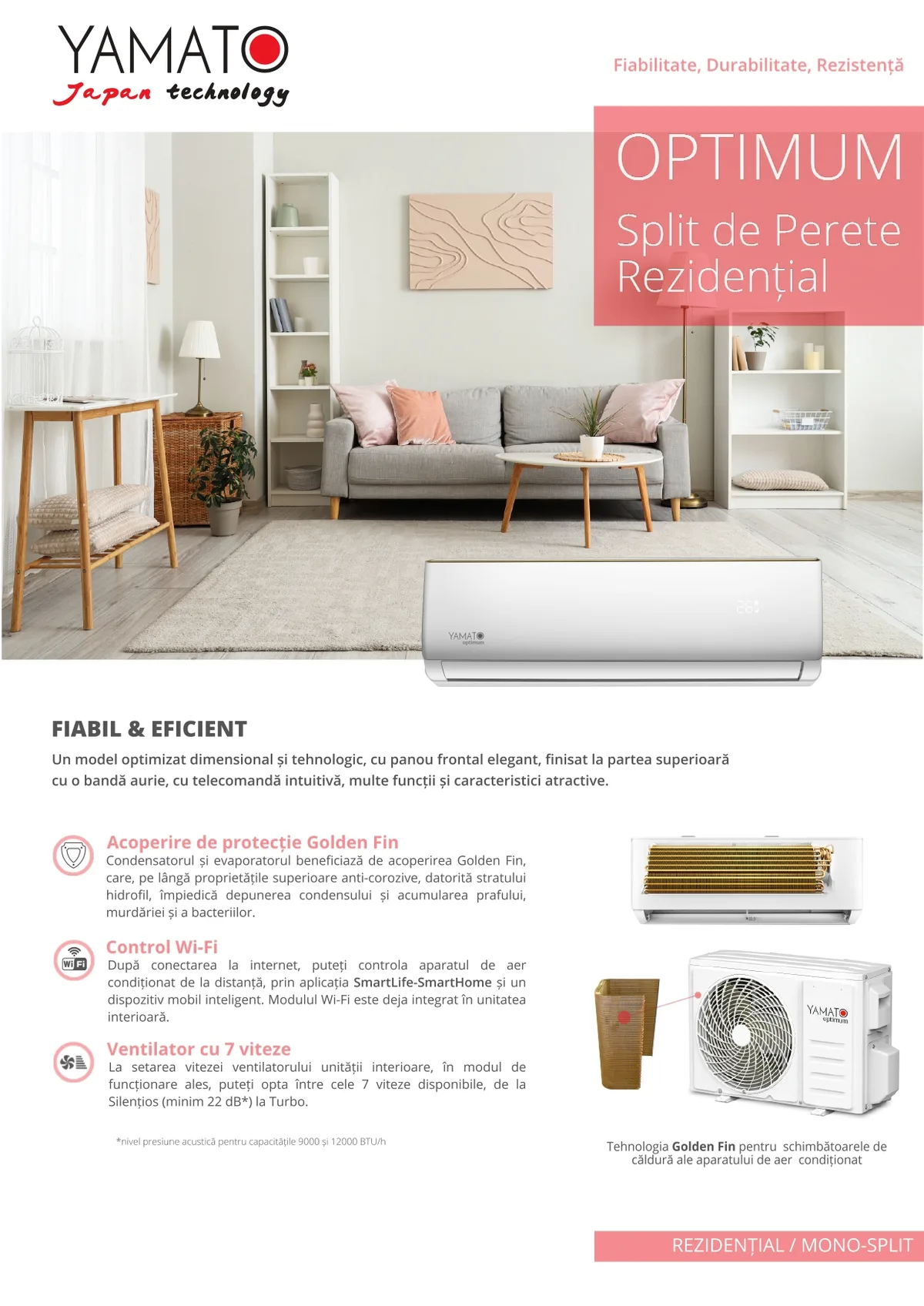 Aparat de aer conditionat Yamato Optimum YW12T2n R32 Inverter 12000 BTU ,Wifi Inclus ,Kit de Instalare