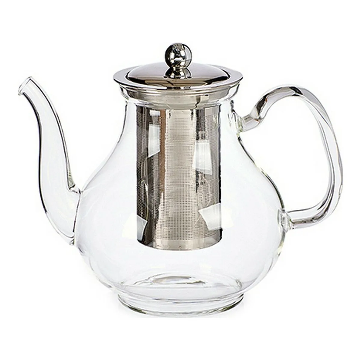 Çajnik klasik me kristal të madh çelik transparent (1100 ml)