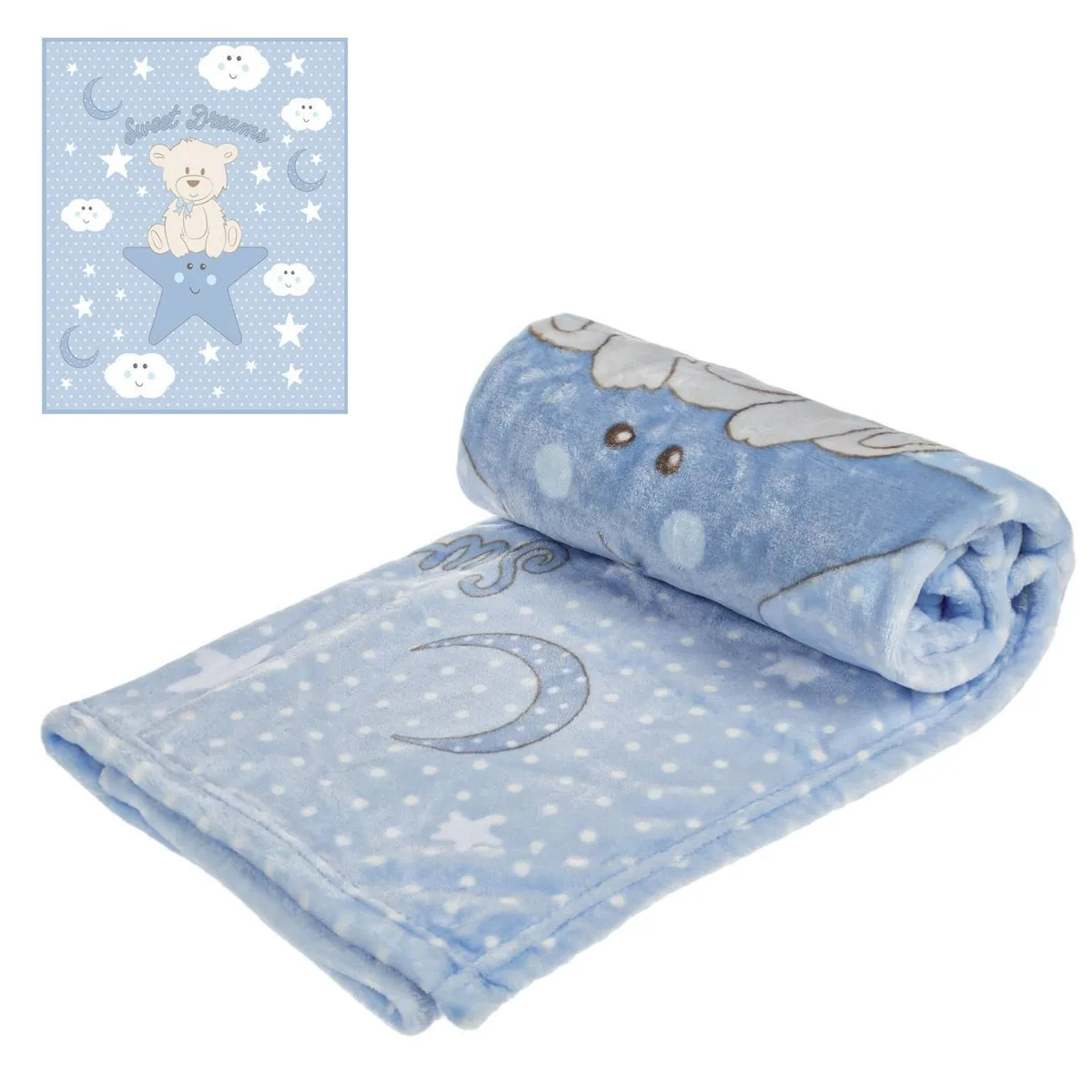 Batanije per bebe blu me teddy bear 80x90