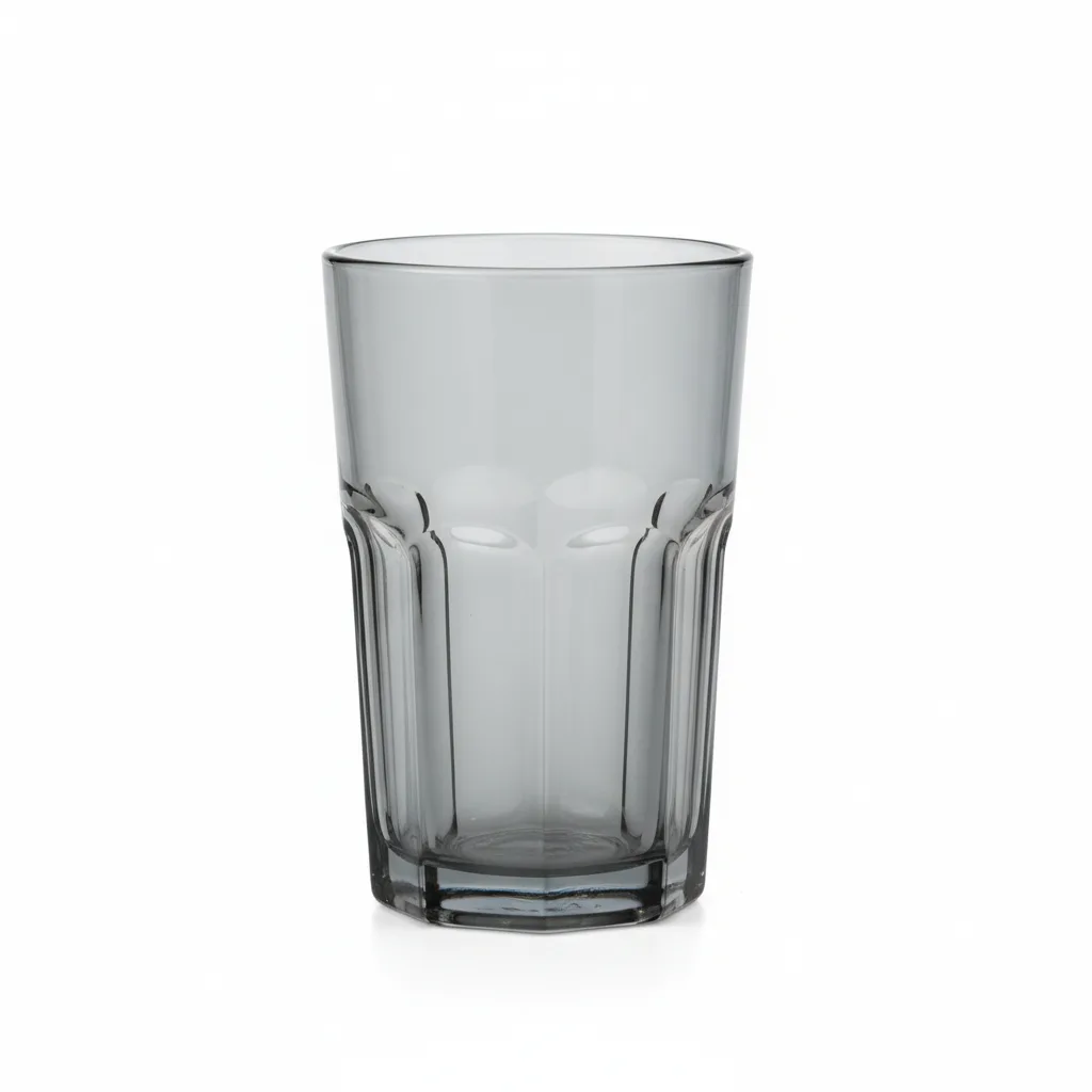 Gotë Qelqi Gri Transparent me Dizajn të Faqëzuar