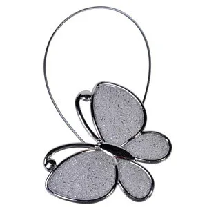 Kapëse Dekoruese Flutur Silver Me Magnet Për Perde 20 Cm