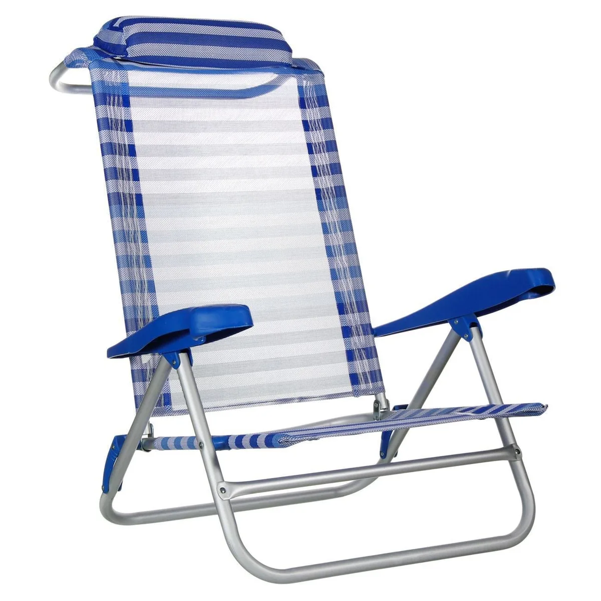 Karrige plazhi e palosshme me vija blu 80x63x83cm
