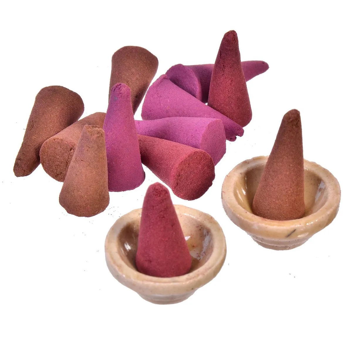 Kone aromatike të kuqe, kafe, santal & bazë - 100 copë