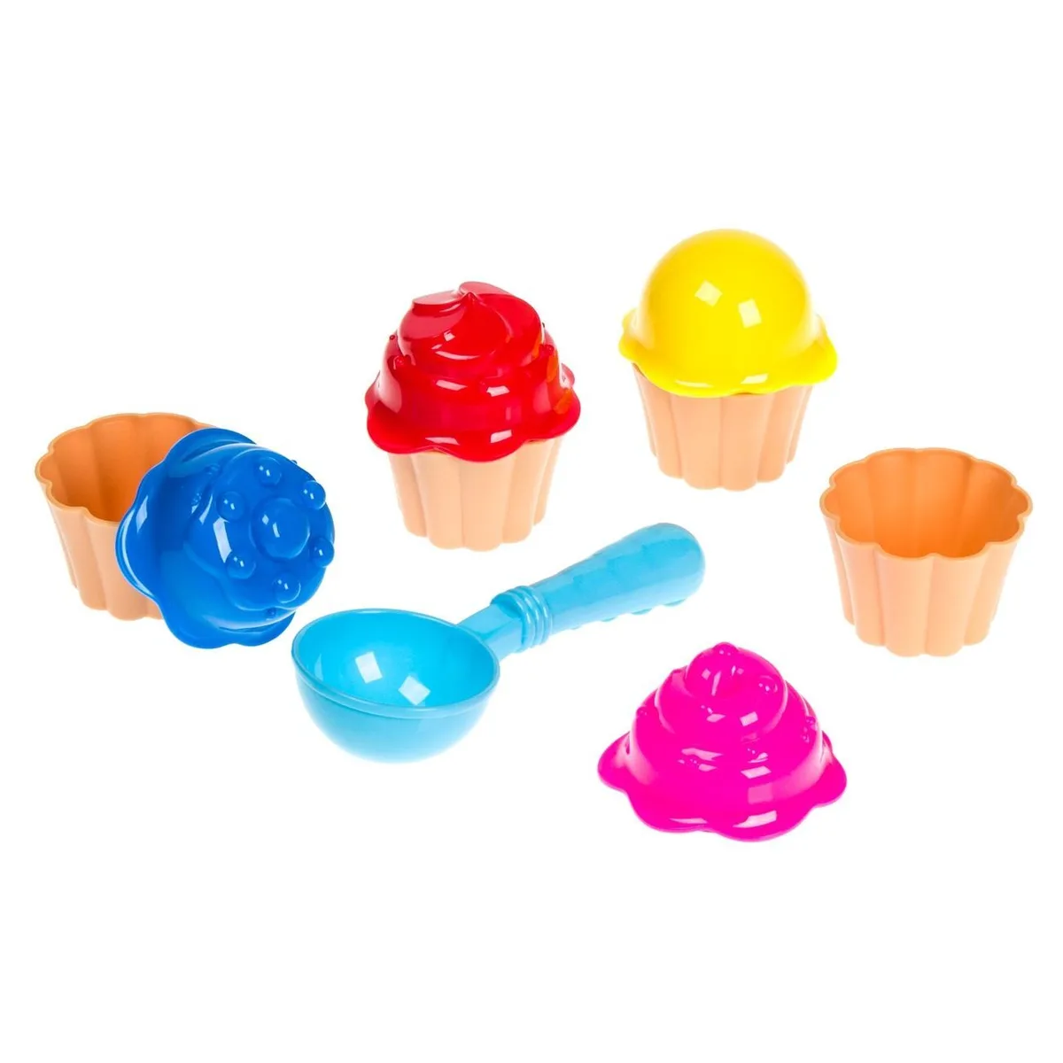 Lodra Plazhi Për Fëmijë Forma Rërë Cupcake 5 Copë