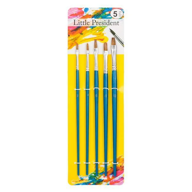 Penela Blu Me Furçë Të Sheshtë 5 Copë