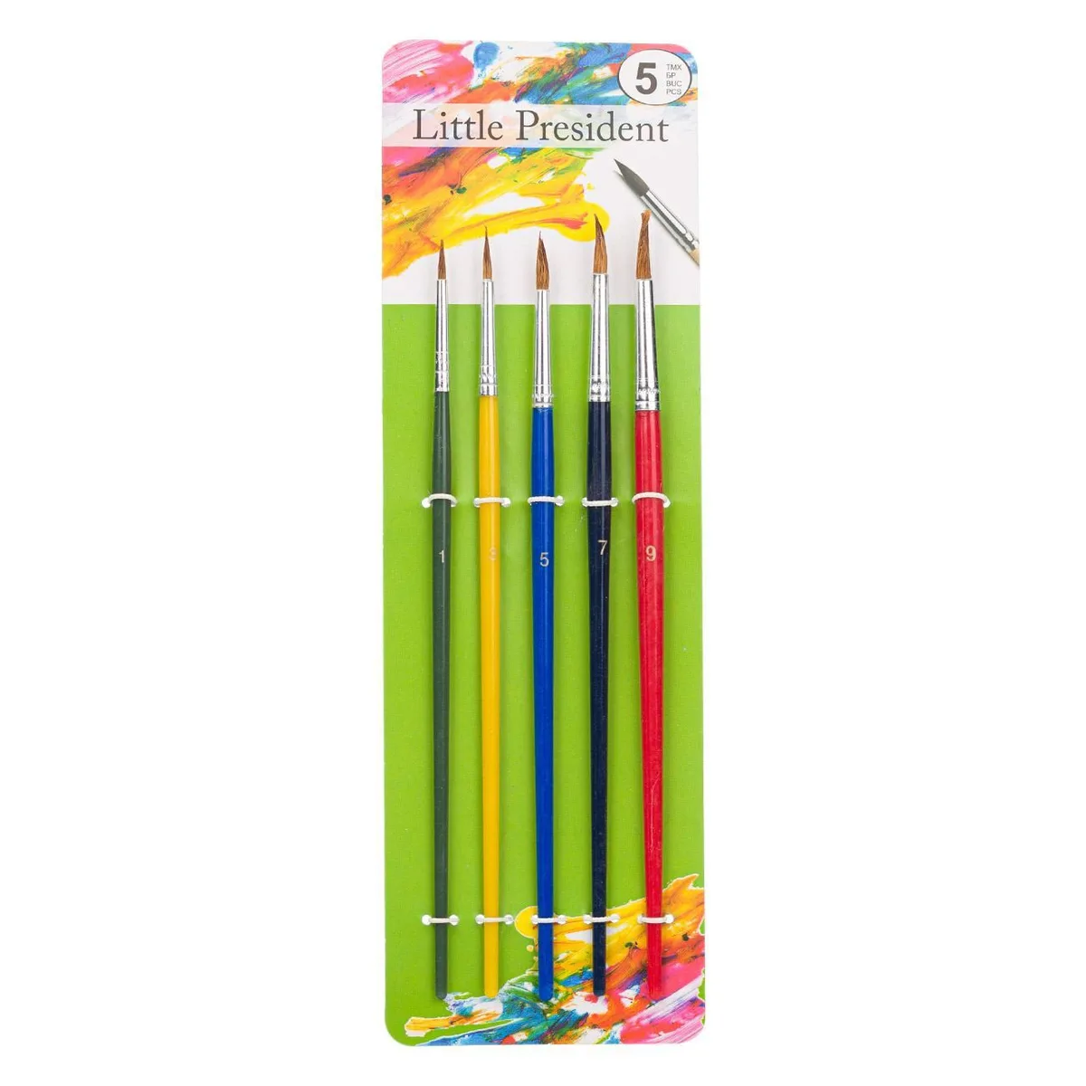 Penela Me Ngjyra Me Furçë Të Rrumbullakët 5 Copë