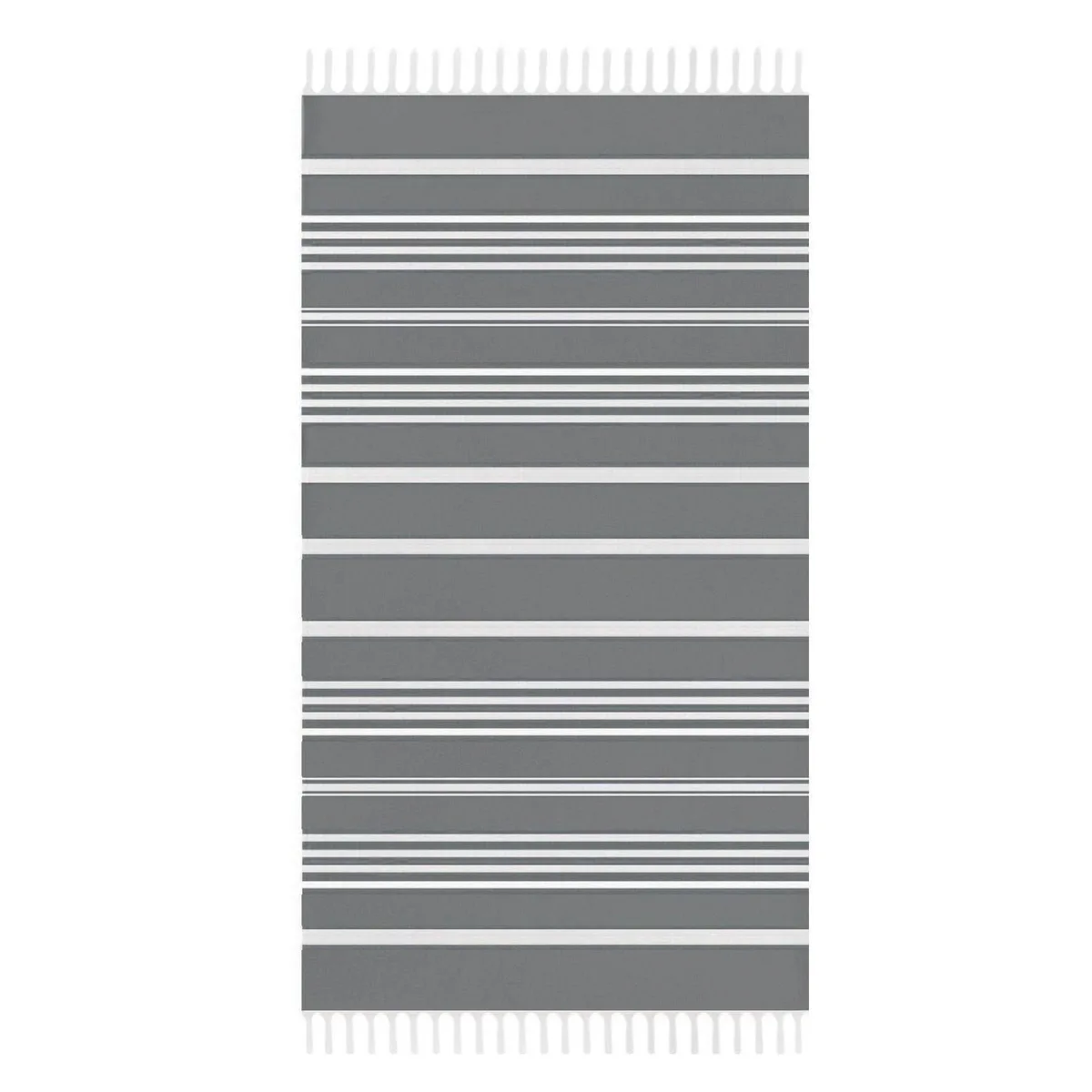 Peshqir plazhi gri me vija 90x160 cm