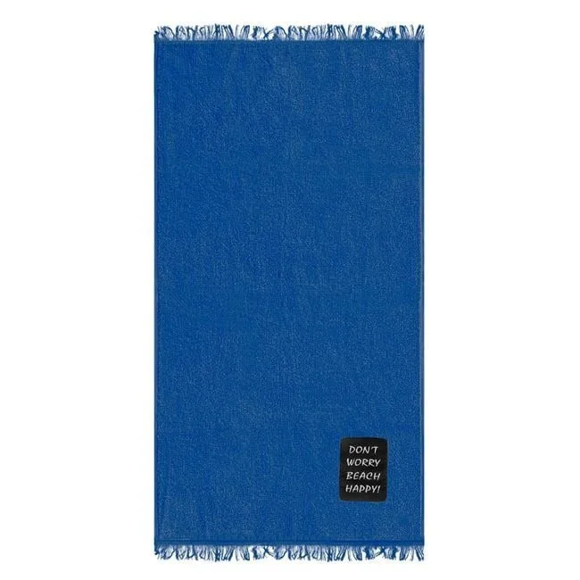 Peshqir plazhi pambuku ngjyrë blu 90x170cm