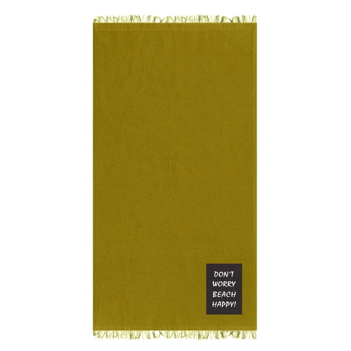 Peshqir plazhi pambuku ngjyrë kaki 170x90 cm